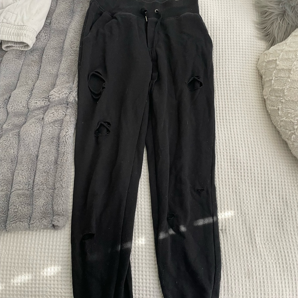 Black ripped up aerie joggers